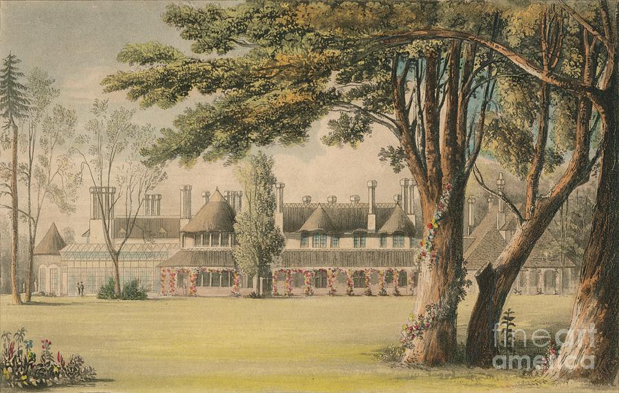 His Majestys Cottage Drawing by Print Collector