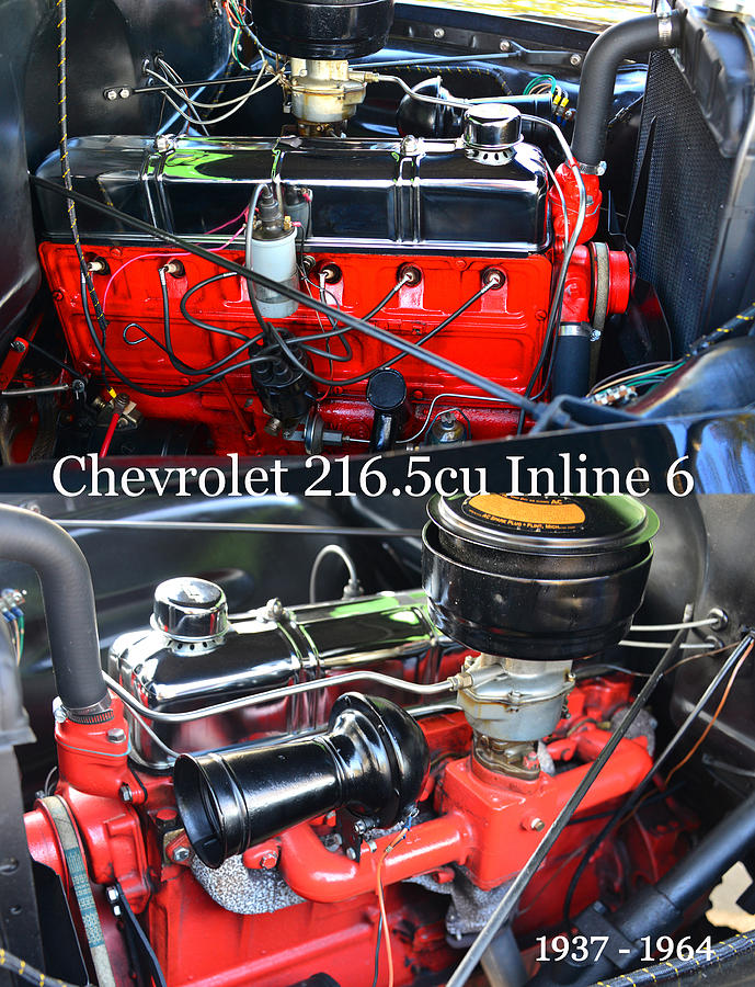 Historic 216 Chevy engine poster Photograph by David Lee Thompson