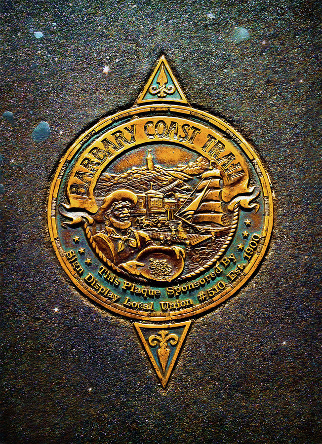 Historic Barbary Coast Trail Plaque Photograph