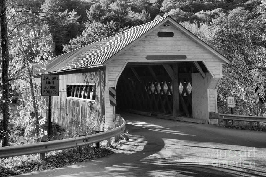 Historic Dummerston Covered Bridge Black And White Photograph by Adam Jewell