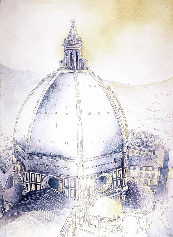 Historic Duomo and cityscape of Florence from  Painting by Ryan Fox
