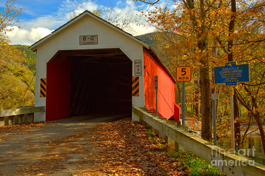 Historic Eagleville Covered Bridge Photograph by Adam Jewell
