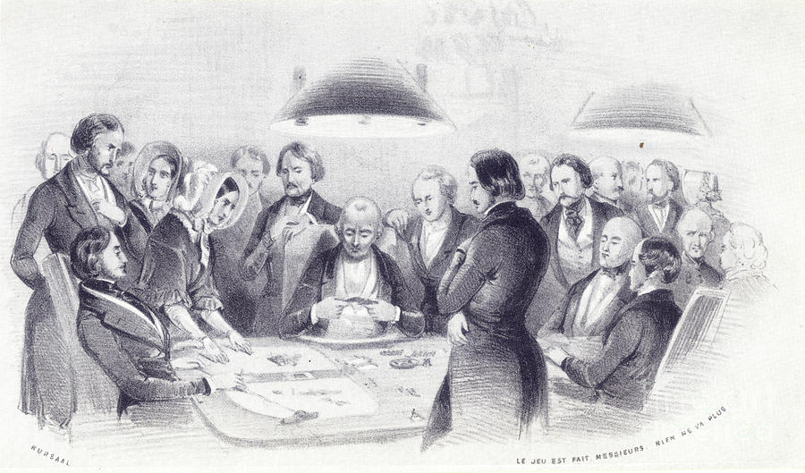 Historic etching of gambling 1840 j3 Photograph by Humorous Quotes