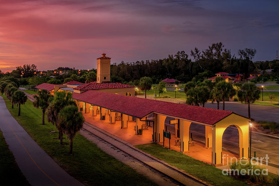 Historic Train Depot in Venice, Florida 2 Photograph by Liesl Walsh