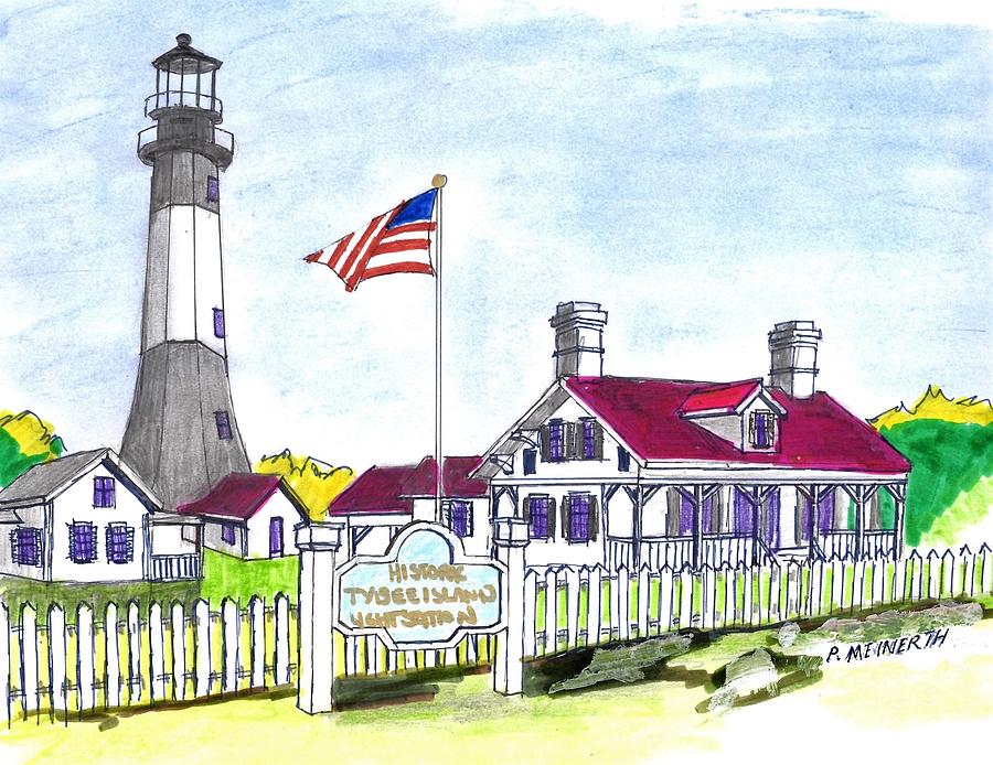 Historic Tybee Lighthouse Drawing