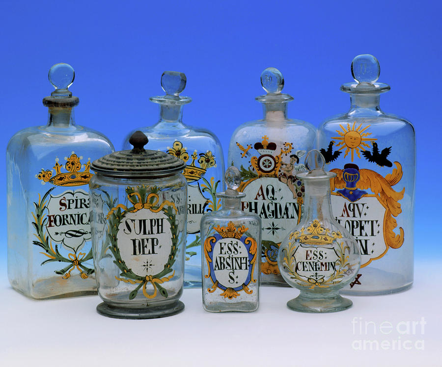 Historical Glassware For Drugs Photograph by Astrid & Hanns-frieder Michler/science Photo Library