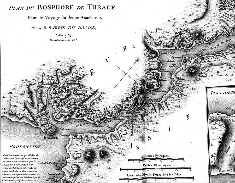 Historical Map Of The Bosphorus Photograph by Collection Abecasis/science Photo Library