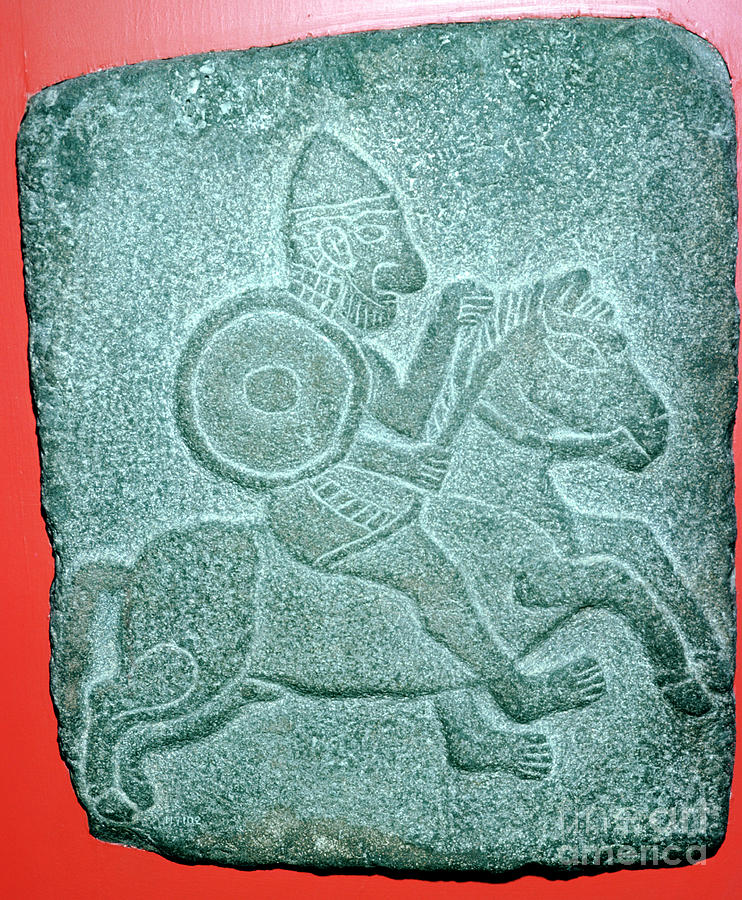 Hittite Relief Of A Horseman, Tell Drawing by Print Collector