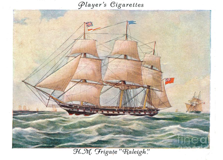Hmfrigate Raleigh Drawing by Print Collector