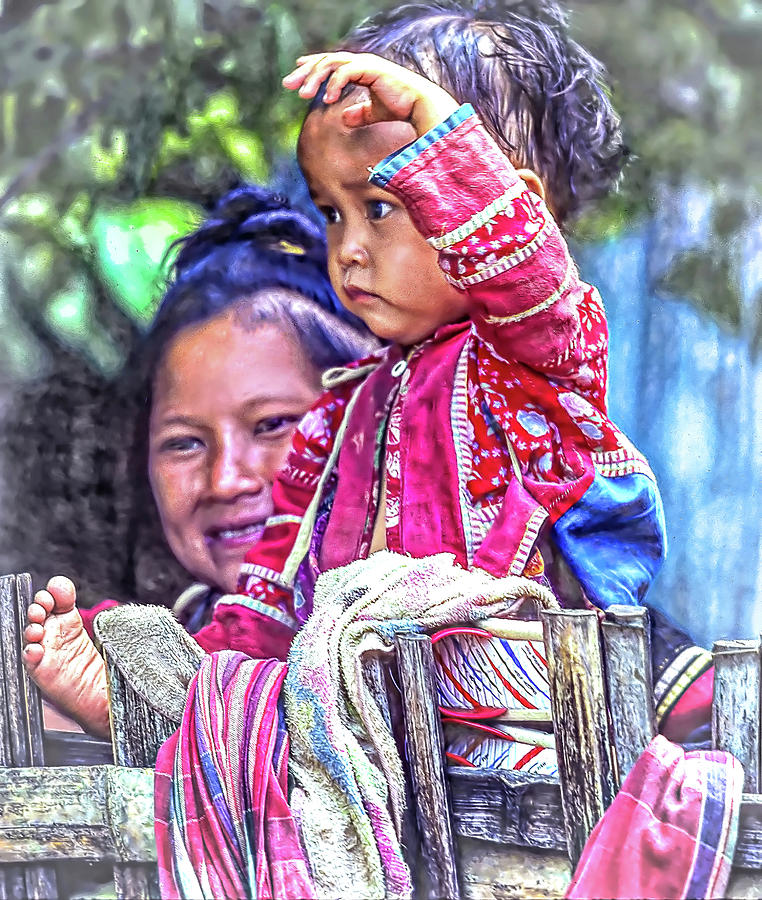Hmong Mother And Child - Paint Photograph by Steve Harrington