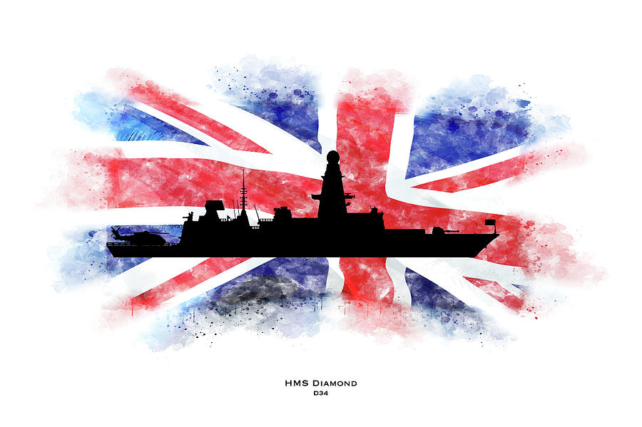 Royal Navy Digital Art - HMS Diamond D34 by Airpower Art
