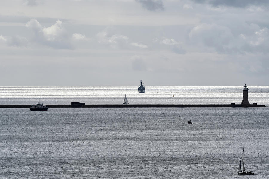 Hms Northumberland Heading For Plymouth Sound Photograph