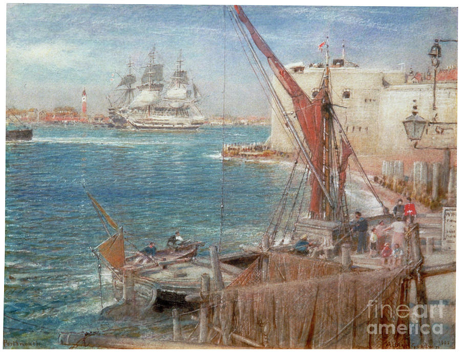 Hms The Victory At Portsmouth, 1907 Drawing by Heritage Images