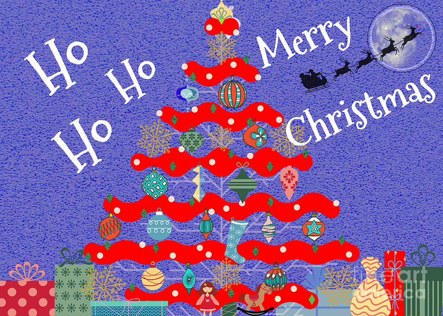 Ho Ho Ho Christmas Tree Digital Art