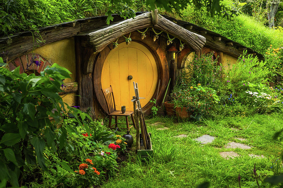 Hobbit House - Yellow Door Photograph by Racheal Christian