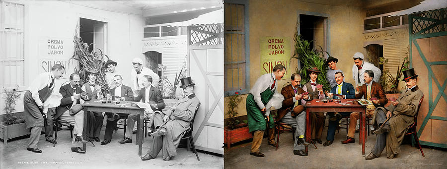 Hobby - Gambling - Deal me in 1905 - Side by Side Photograph by Mike Savad