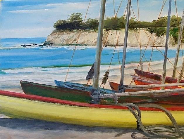 Hobie Cats On Call Painting by Jeffrey Campbell