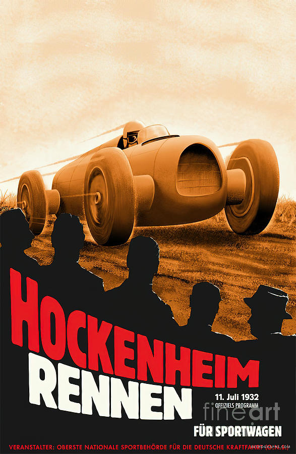 Hockenheim Renne Race Poster Featuring Auto Union Mixed Media by Retrographs