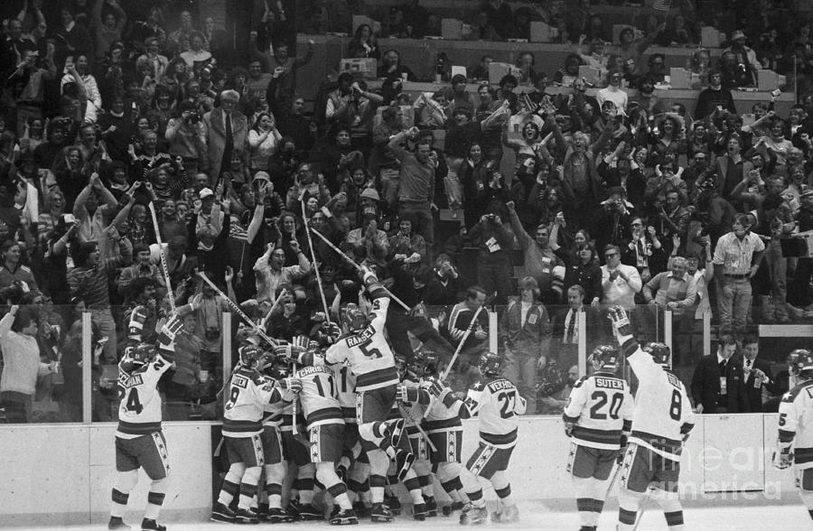 Hockey Players Celebrating Victory Photograph by Bettmann