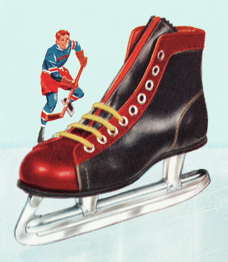Hockey Drawing - Hockey skate and player by CSA Images