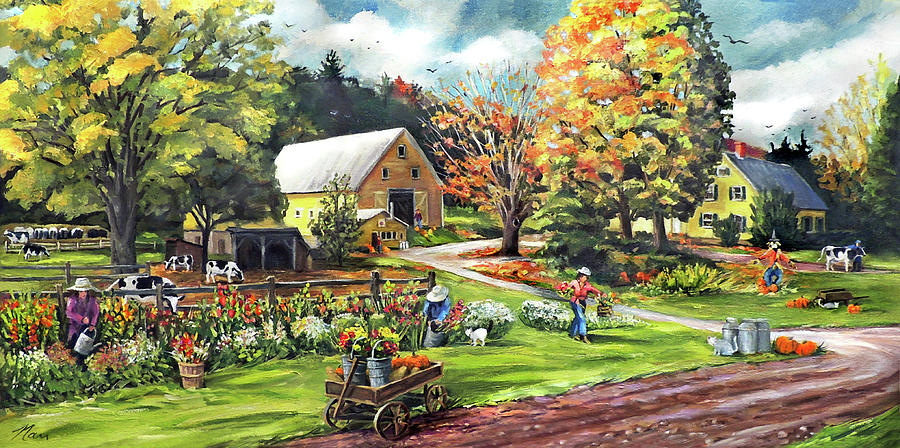 Hodges Farm in Fairlee Vermont Painting by Nancy Griswold