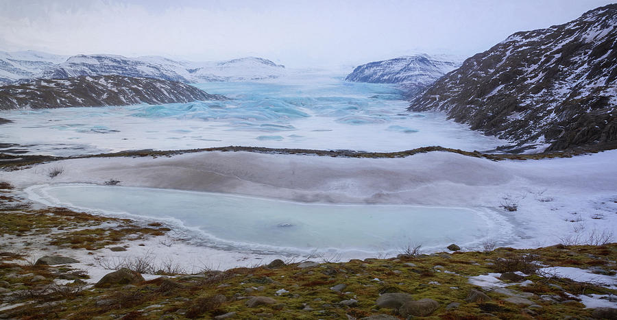 Hoffellsjokull Glacier Iceland Painterly Photograph by Joan Carroll