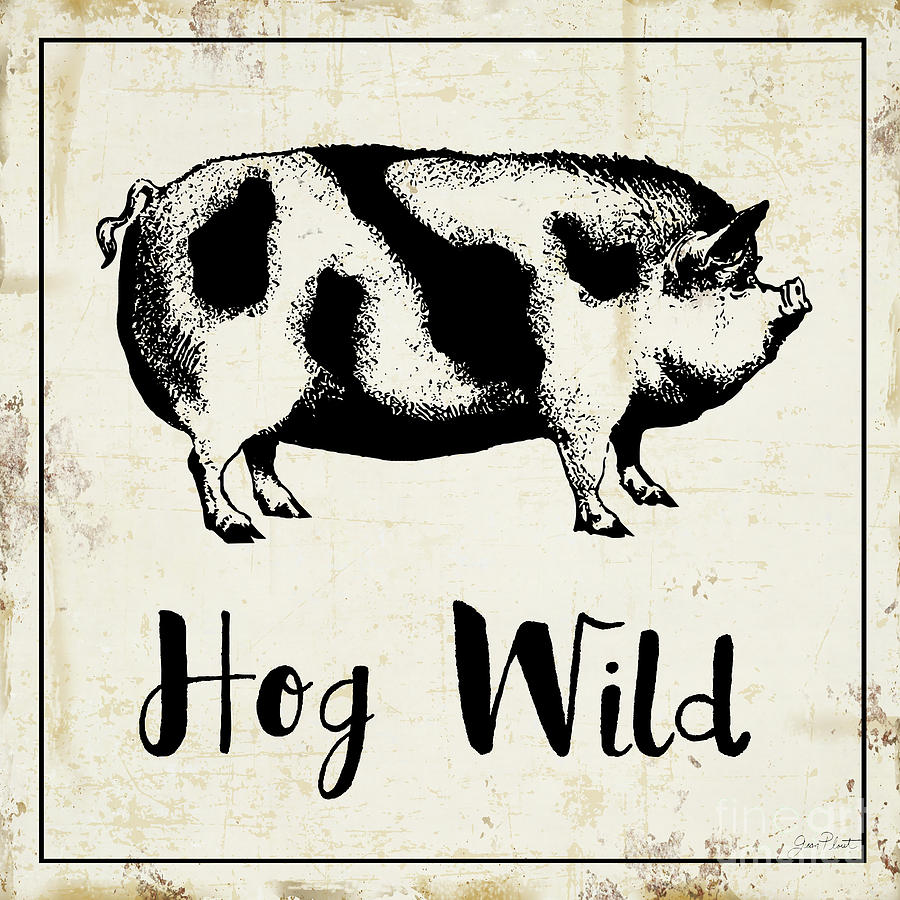 Hog Wild B Digital Art by Jean Plout