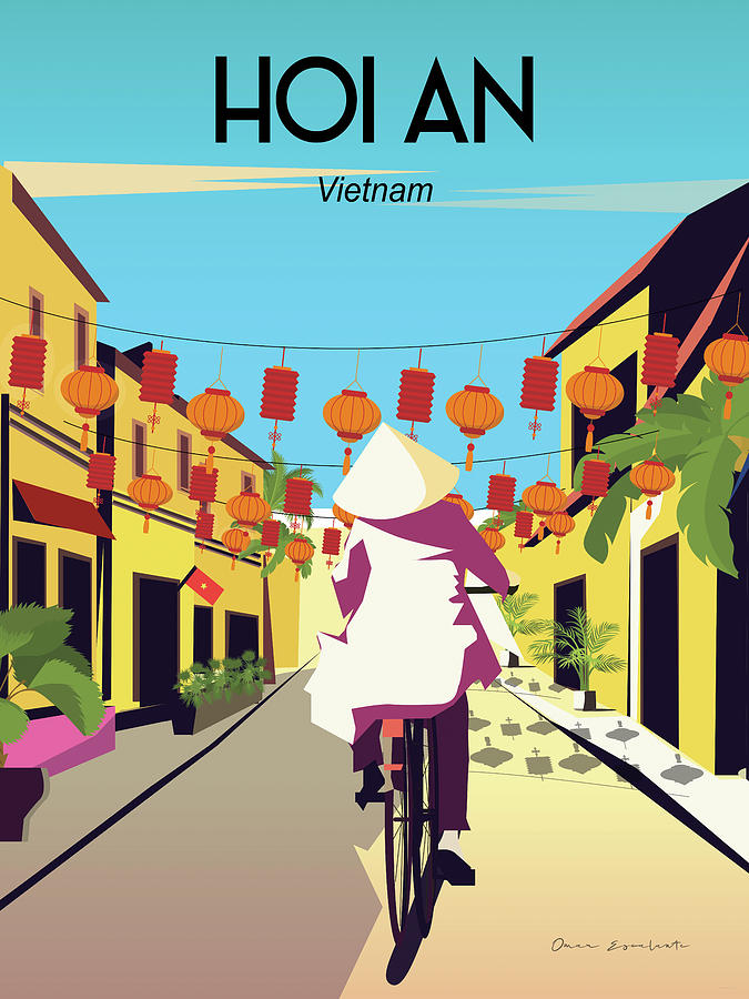 Travel Poster Mixed Media - Hoi An Vietnam by Omar Escalante