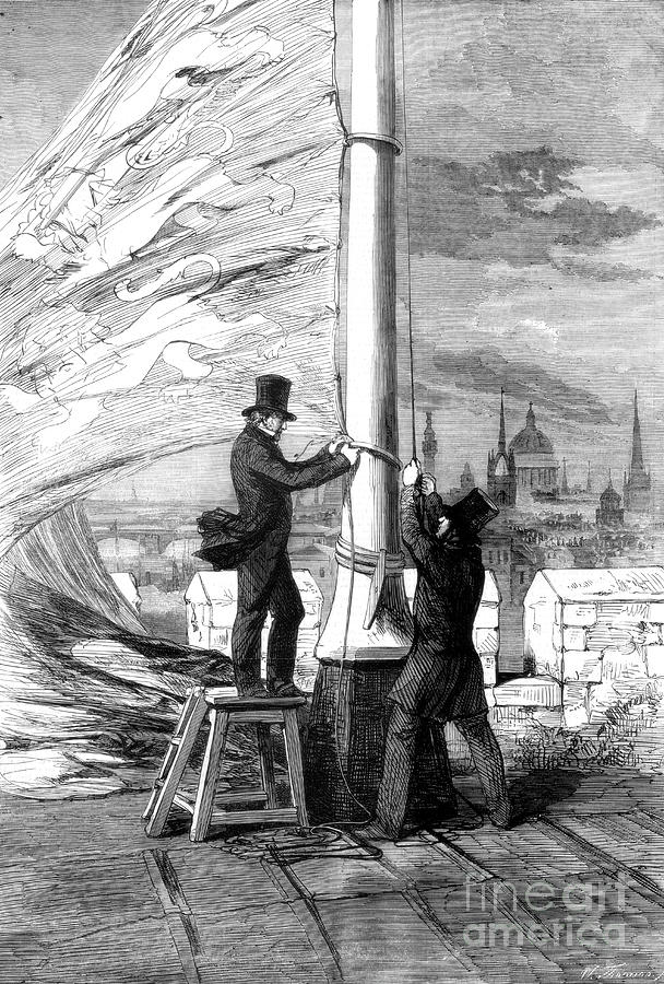 Hoisting The Royal Standard Drawing by Print Collector