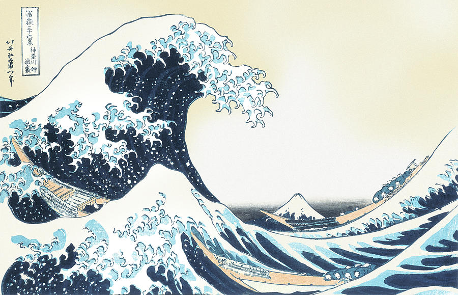 Hokusai-the Great Wave Mixed Media by Portfolio Arts Group - Fine Art ...