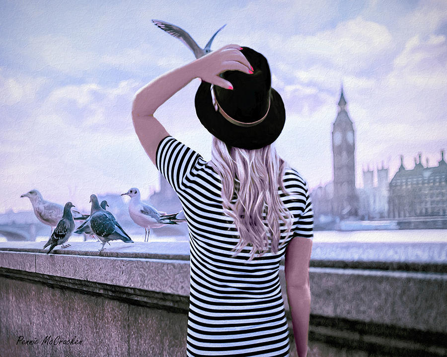 London Digital Art - Hold Onto Your Hat by Pennie McCracken