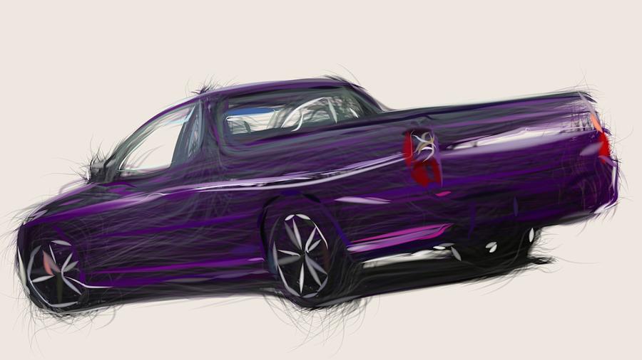 Holden VE UTE SSV Draw Digital Art by CarsToon Concept