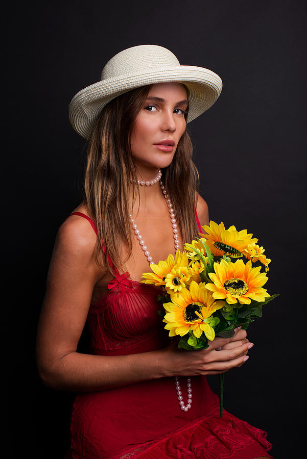 Holding A Bunch Of Flowers. Photograph by Offer Ellbogen