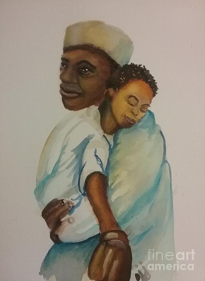 Holding a Sleeping Prince Painting by Saundra Johnson
