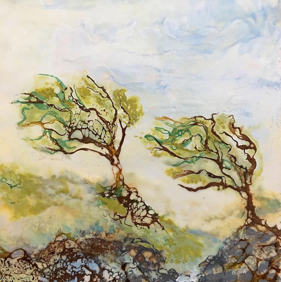 Tree Mixed Media - Holding On by Anne Stine