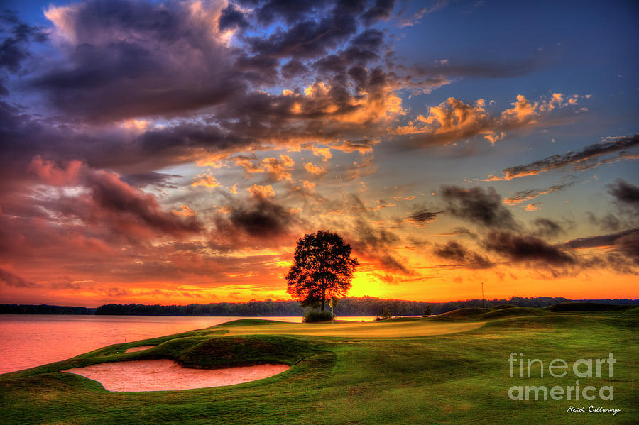 Jack Nicklaus Photograph - Hole In One Golf Sunset The Landing Golf Art  by Reid Callaway