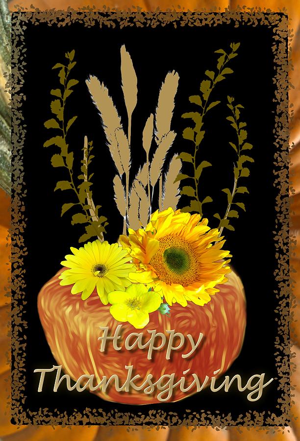 Holiday Cards Happy Thanksgiving from Delynn Addams Digital Art by Delynn Addams