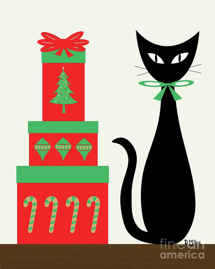 Holiday Cat 2 by Donna Mibus Holiday Cat 2 by Donna Mibus