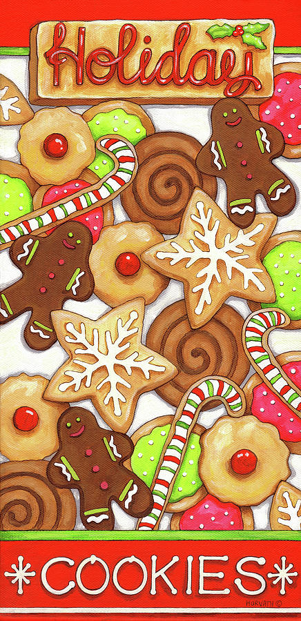 Christmas Painting - Holiday Cookies by Cathy Horvath-buchanan