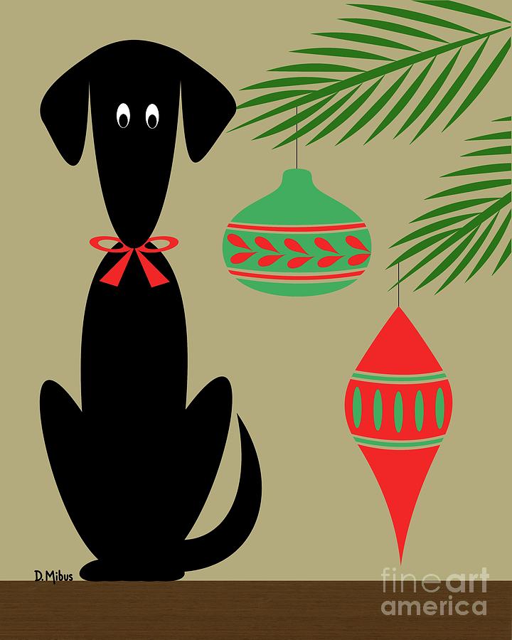 Holiday Dog 1 on Beige by Donna Mibus Holiday Dog 1 on Beige by Donna Mibus