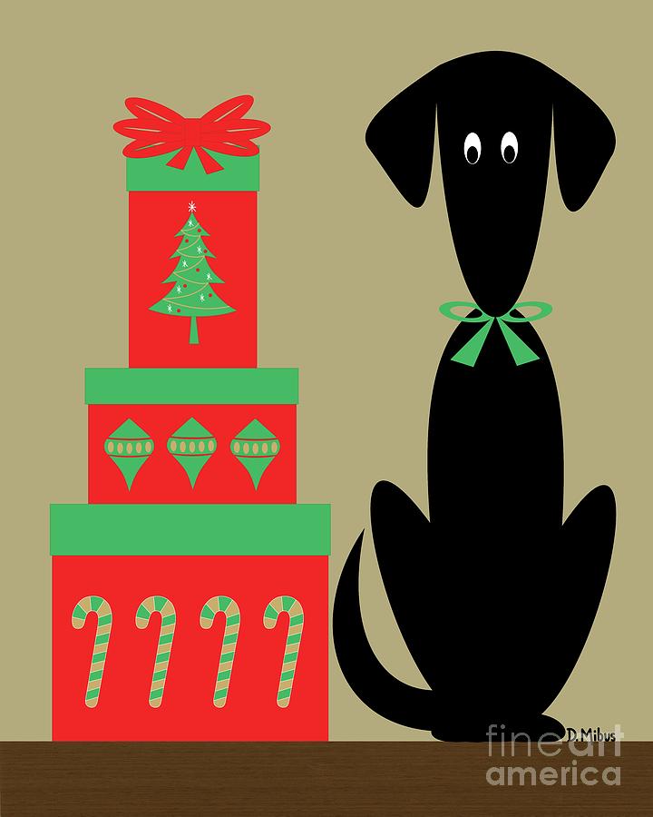 Holiday Dog 2 on Beige by Donna Mibus Holiday Dog 2 on Beige by Donna Mibus