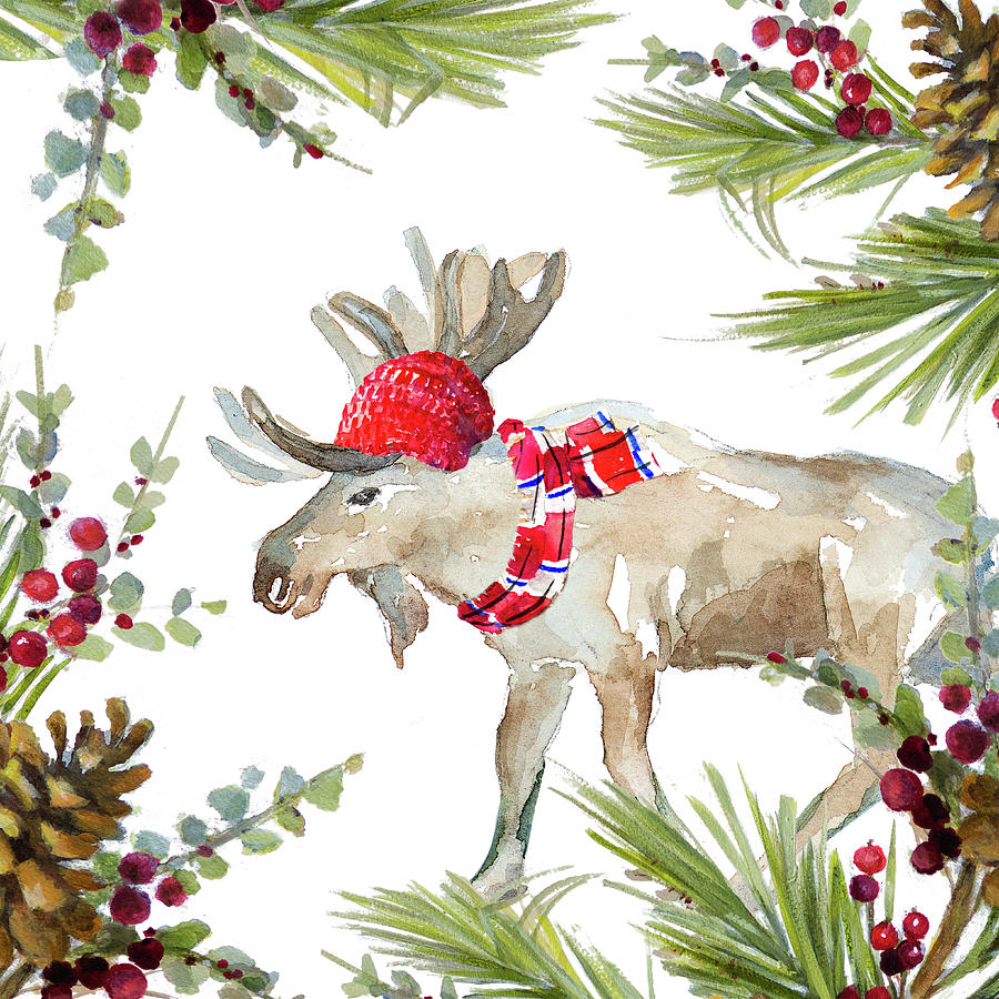 Holiday Moose Painting by Lanie Loreth Holiday Moose Painting by Lanie Loreth