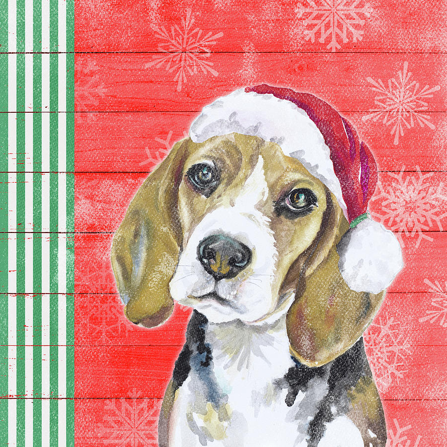 Christmas Painting - Holiday Puppy I by Patricia Pinto