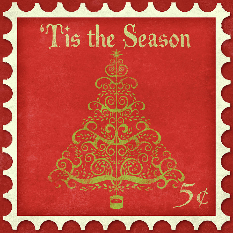Christmas Digital Art - Holiday Stamp II by Sd Graphics Studio
