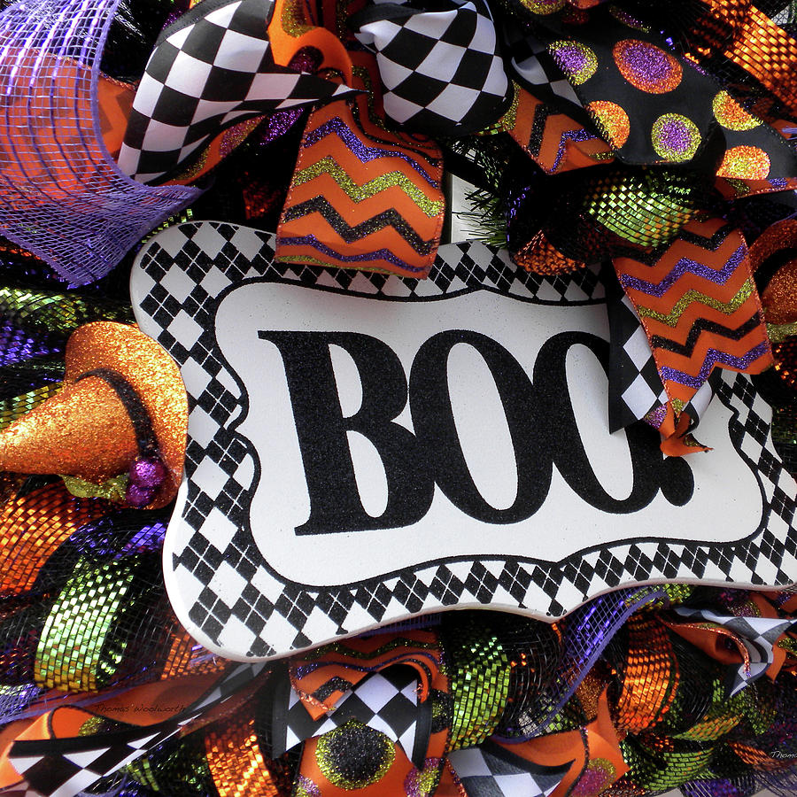 Holiday Time Halloween Boo Signage SQ Format Photograph by Thomas Woolworth