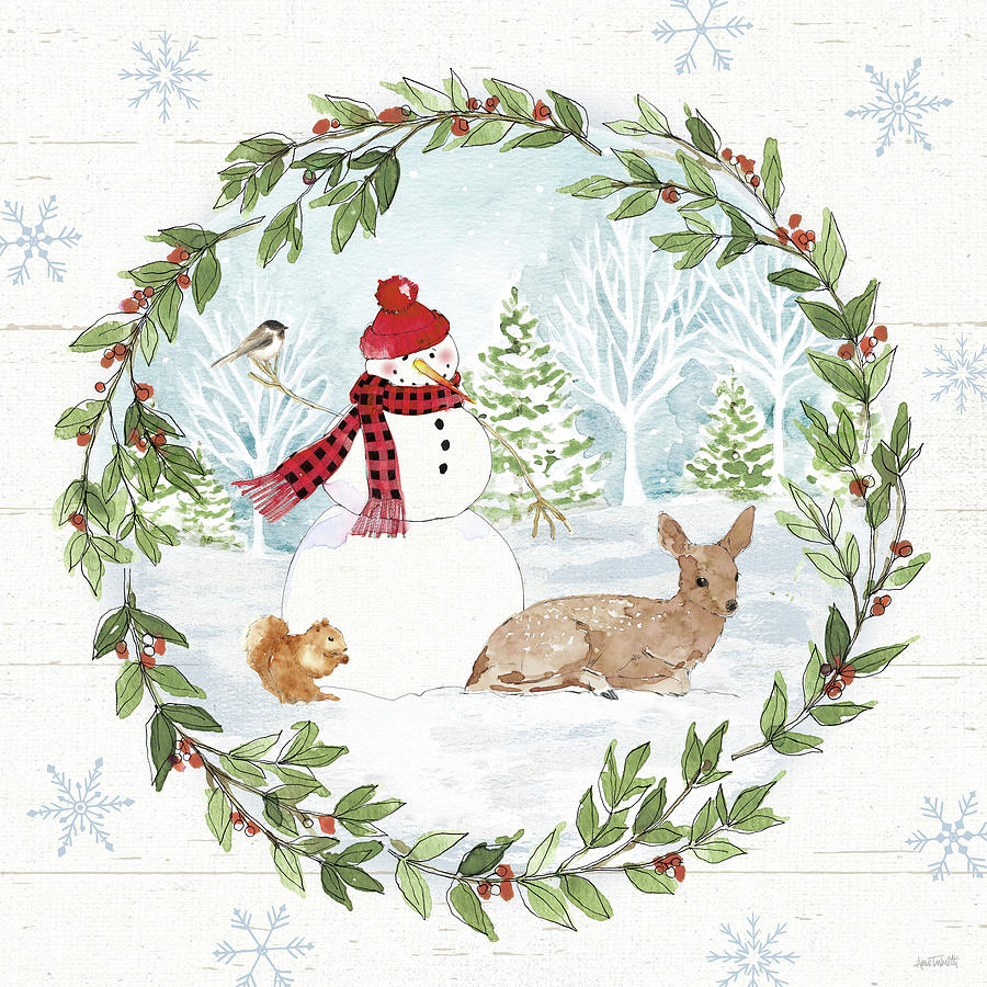 Animal Mixed Media - Holiday Vignette Iv by Anne Tavoletti