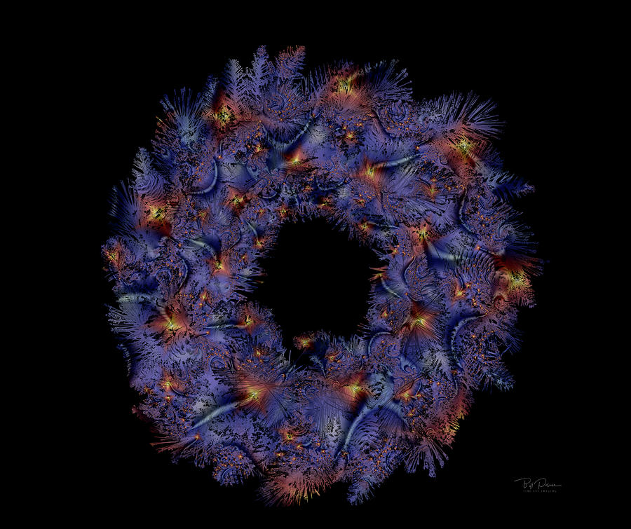 Holiday Wreath Blues Digital Art by Bill Posner