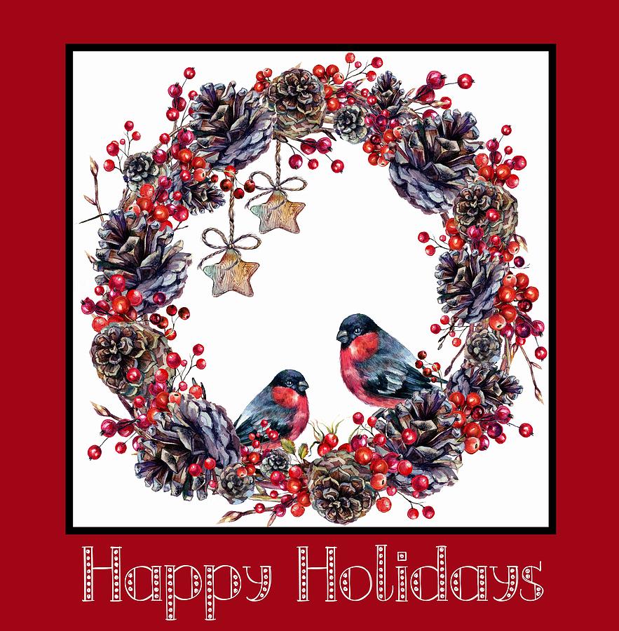 Holiday Wreath   Digital Art by HH Photography of Florida