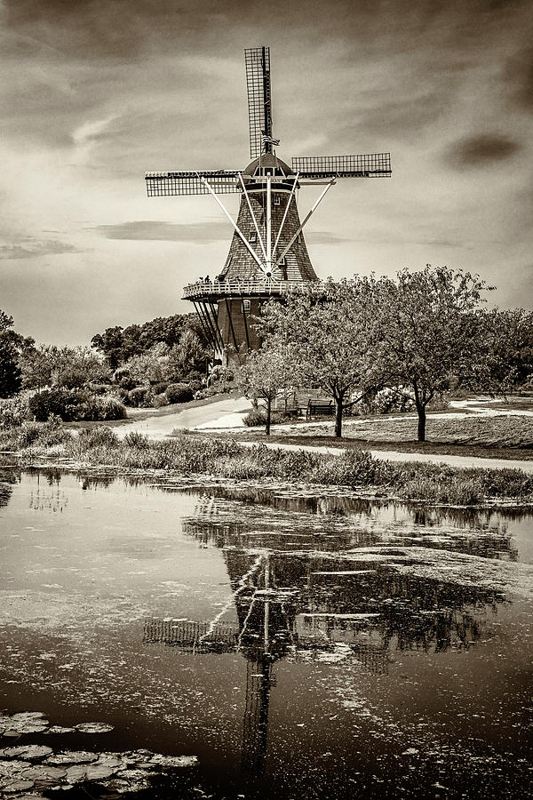 Holland MI Windmill - monotone GRK5645_08122019-HDR4286 Photograph by Greg Kluempers