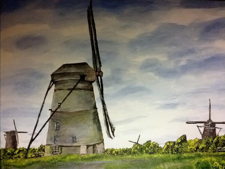 Holland Windmill Painting